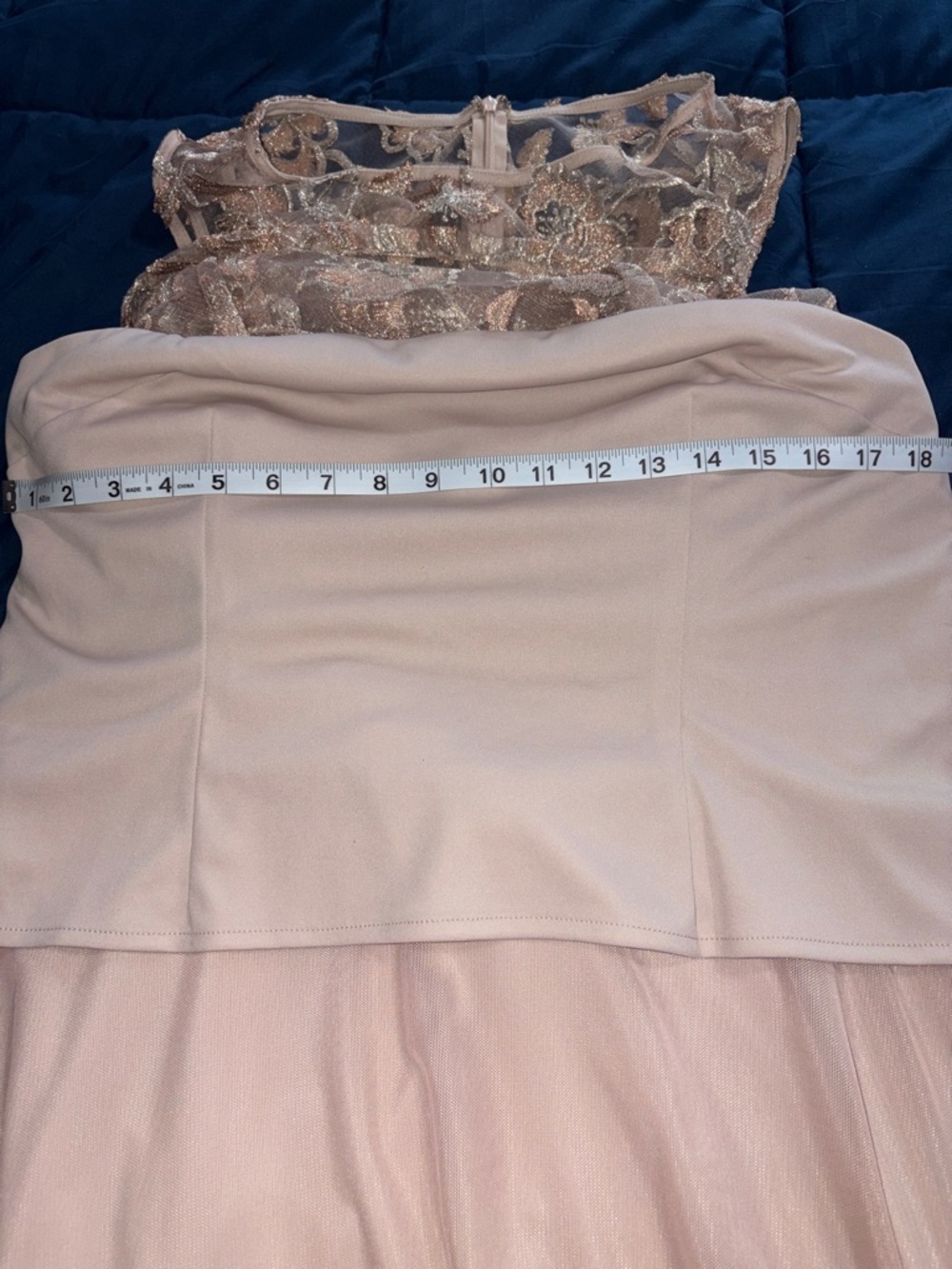 Alex Evenings Rose Gold Embroidered Evening Dress - Picture 7 of 8